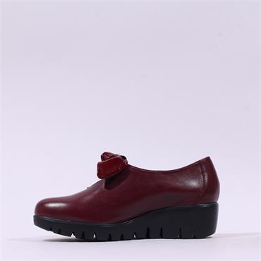 Wonders San Marino Bow Tie Wedge - Burgundy Leather
